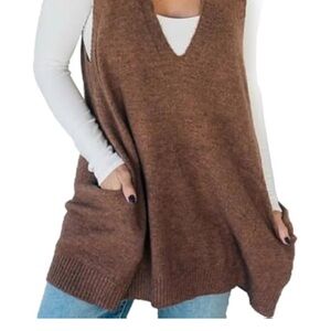 Women's Brown Sweater Vest